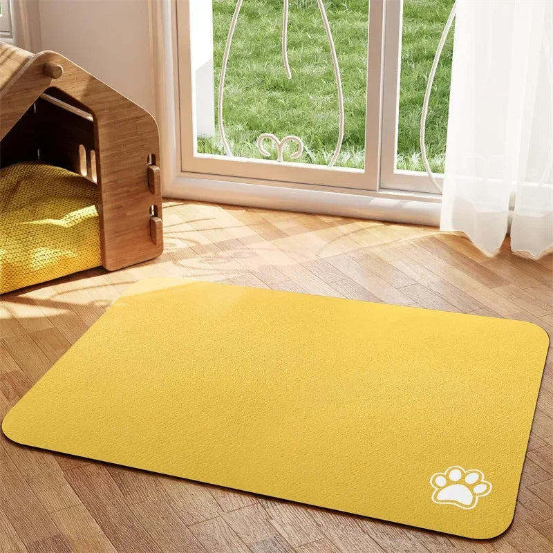 Tapis d'alimentation absorbant antidérapant pour chien et chat